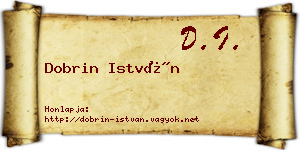 Dobrin István névjegykártya